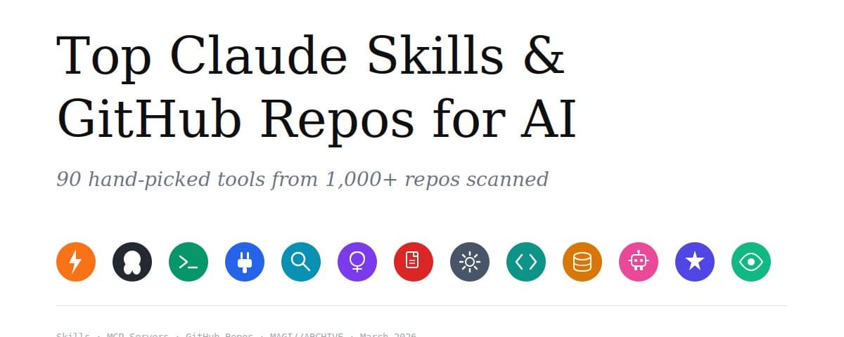 Top 50 Claude Skills & GitHub  Repos for AI — The Only List You  Need cover