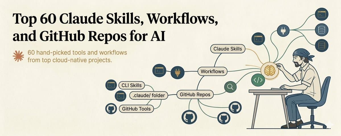 Top 60 Claude Skills, Workflows, and GitHub Repos for AI — The Complete List cover
