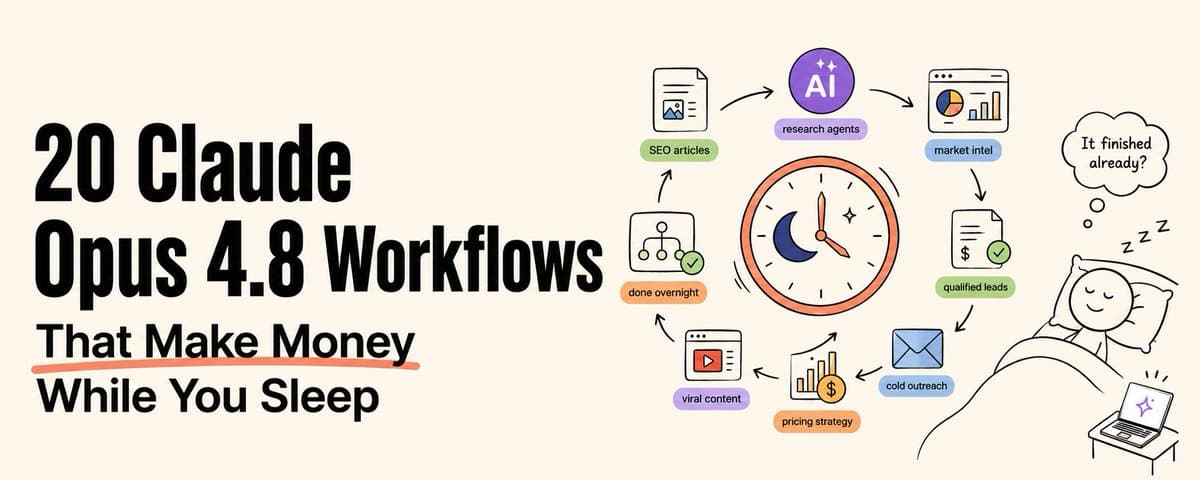 20 Claude Opus 4.8 Workflows That Make Money While You Sleep thumbnail