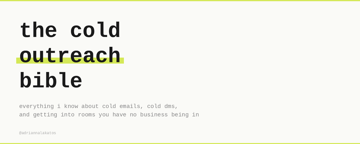 The Cold Outreach Bible cover