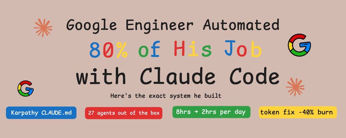 Google engineer automated 80% of his work with Claude Code. here's the exact system he built cover